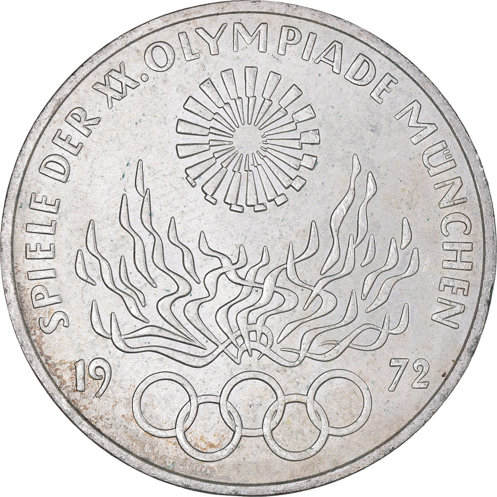 Münze, Bundesrepublik Deutschland, Munich olympics, 10 Mark, 1972, Hamburg, VZ