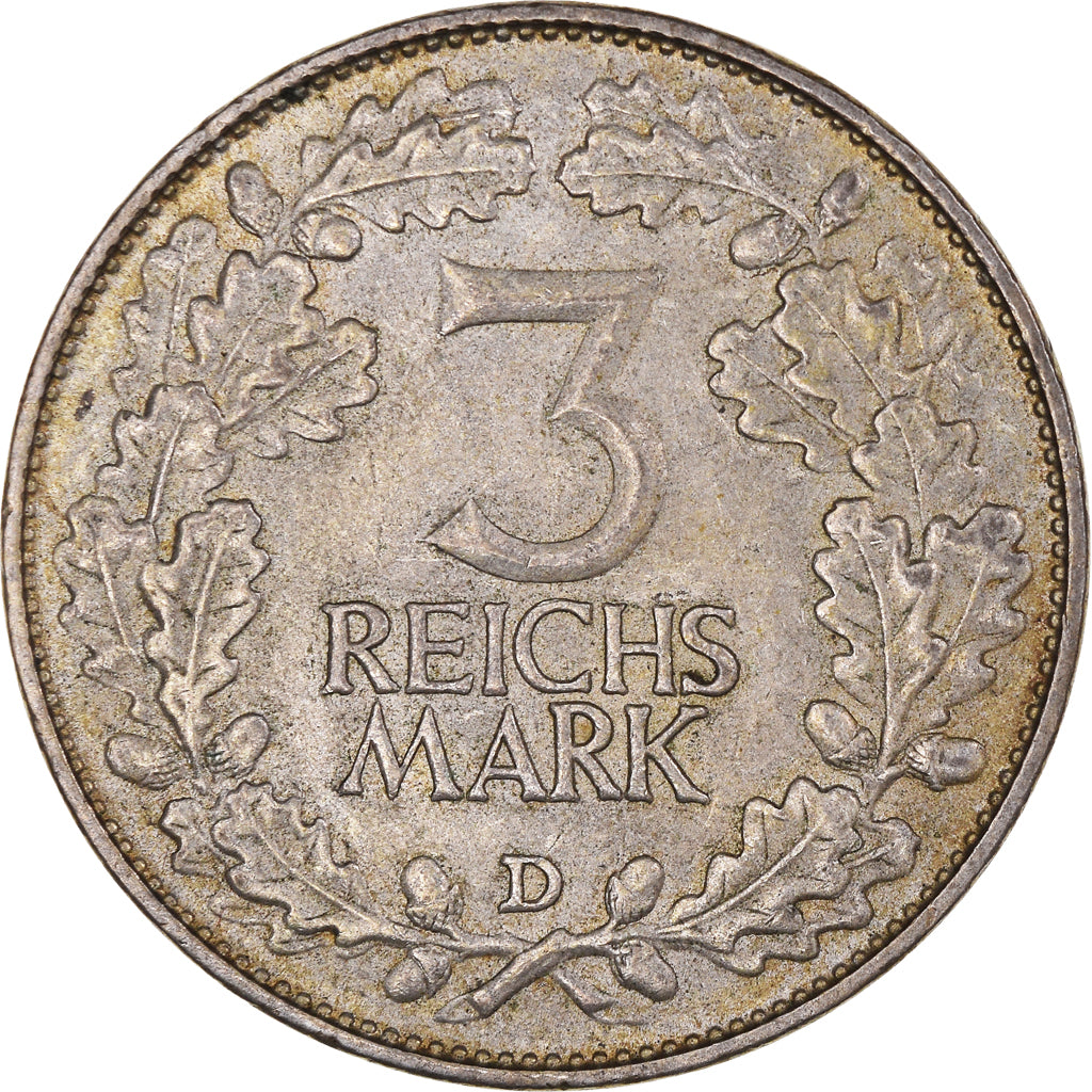 Münze, Deutschland, Weimarer Republik, 3 Mark, 1925, Munich, VZ, Silber