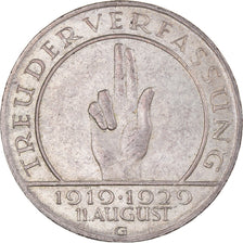 Coin, GERMANY, WEIMAR REPUBLIC, Weimar Constitution, 3 Mark, 1929, Karlsruhe