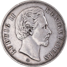 Munten, Duitse staten, BAVARIA, Ludwig II, 5 Mark, 1876, Munich, FR+, Zilver