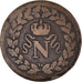Moneda, Francia, Napoleon I, Decime, 1814., Strasbourg, BC+, Bronce, KM:700