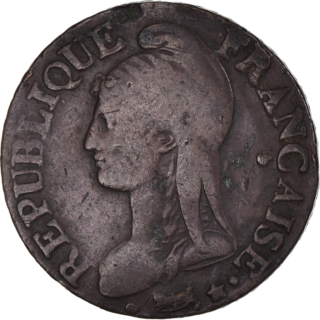 Münze, Frankreich, Dupré, 5 Centimes, AN 7, Paris, S+, Bronze, KM:642.1