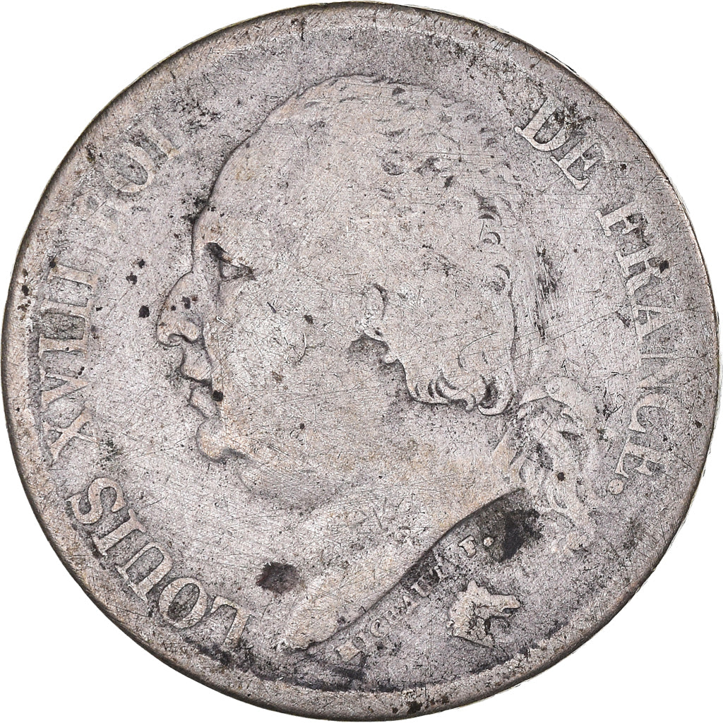 Coin, France, Louis XVIII, 2 Francs, 1824, Lille, F(12-15), Silver, KM:710.12