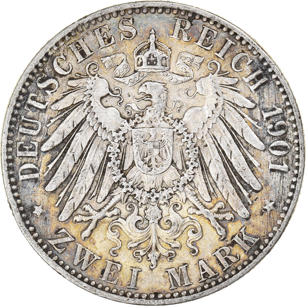 Moeda, Estados Alemães, PRUSSIA, Wilhelm II, 2 Mark, 1901, Berlin, EF(40-45)