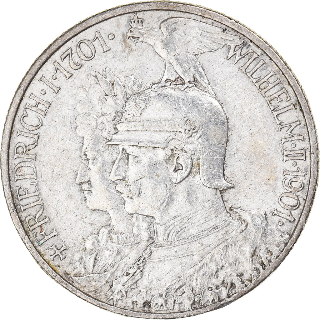 Moeda, Estados Alemães, PRUSSIA, Wilhelm II, 2 Mark, 1901, Berlin, AU(50-53)
