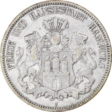 Moeda, Estados Alemães, HAMBURG, 5 Mark, 1876, Hamburg, EF(40-45), Prata