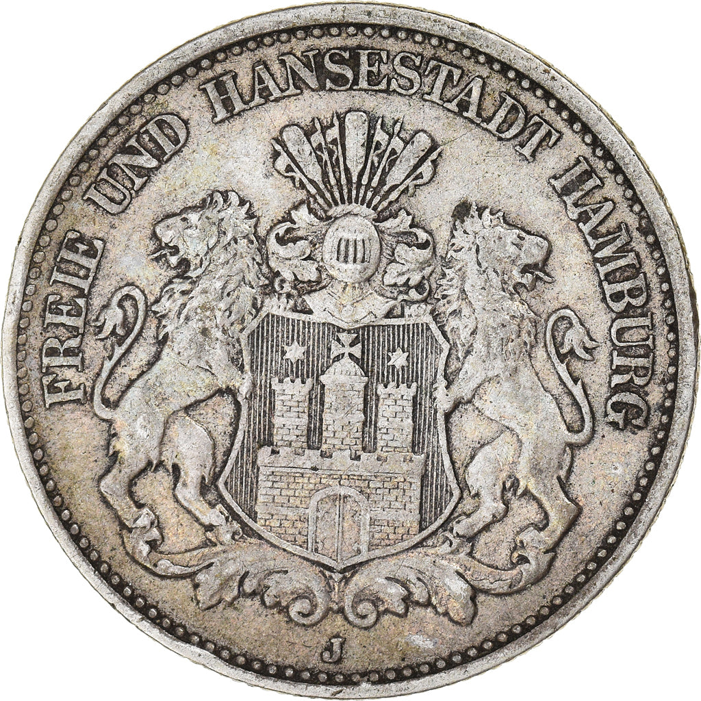 Münze, Deutsch Staaten, HAMBURG, 2 Mark, 1906, Hamburg, SS, Silber, KM:612
