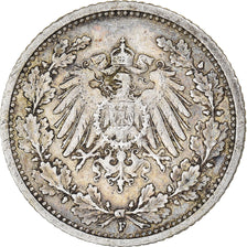 Moneta, GERMANIA - IMPERO, Wilhelm II, 1/2 Mark, 1913, Stuttgart, BB, Argento