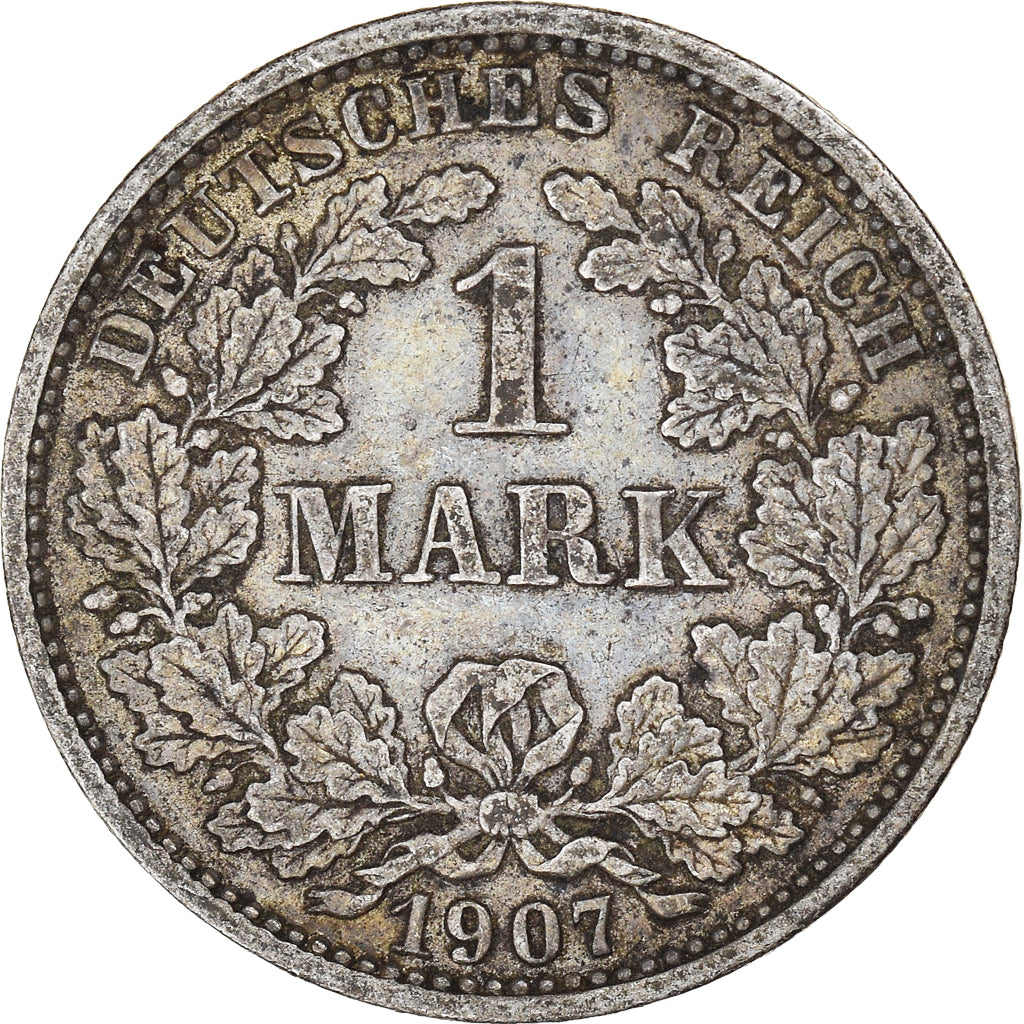 Moneta, NIEMCY - IMPERIUM, Wilhelm II, Mark, 1907, Munich, EF(40-45), Srebro