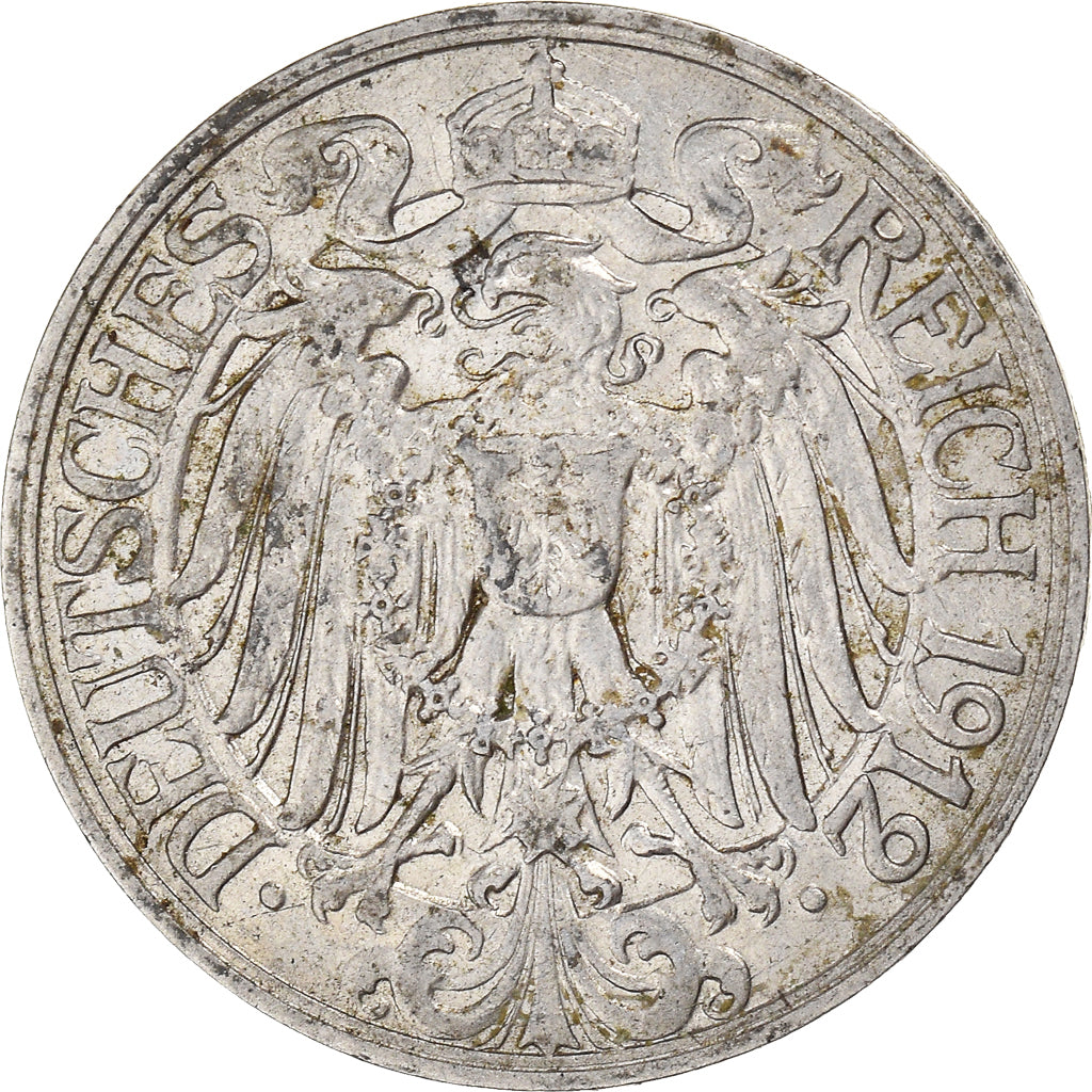 Coin, GERMANY - EMPIRE, Wilhelm II, 25 Pfennig, 1912, Berlin, EF(40-45), Nickel