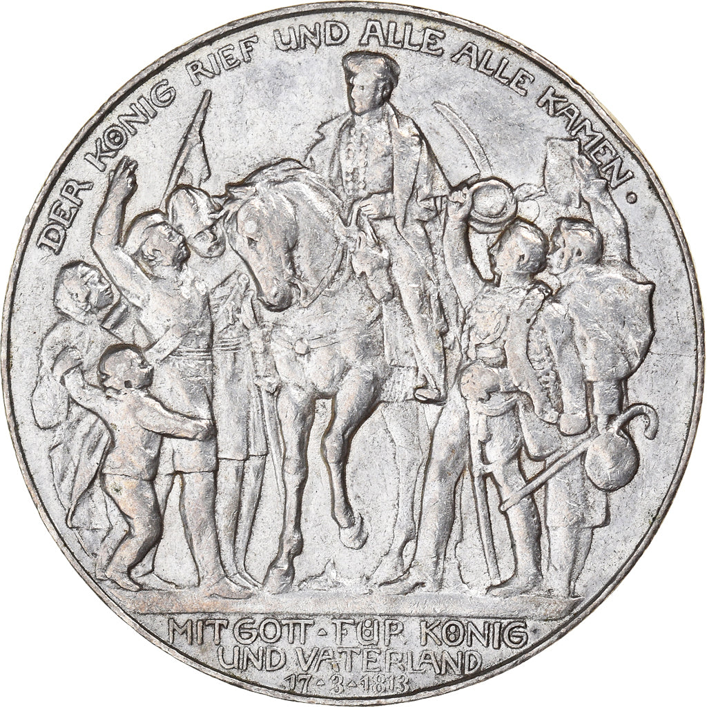 Coin, GERMANY - EMPIRE, Wilhelm II, 3 Mark, 1913, Berlin, EF(40-45), Silver