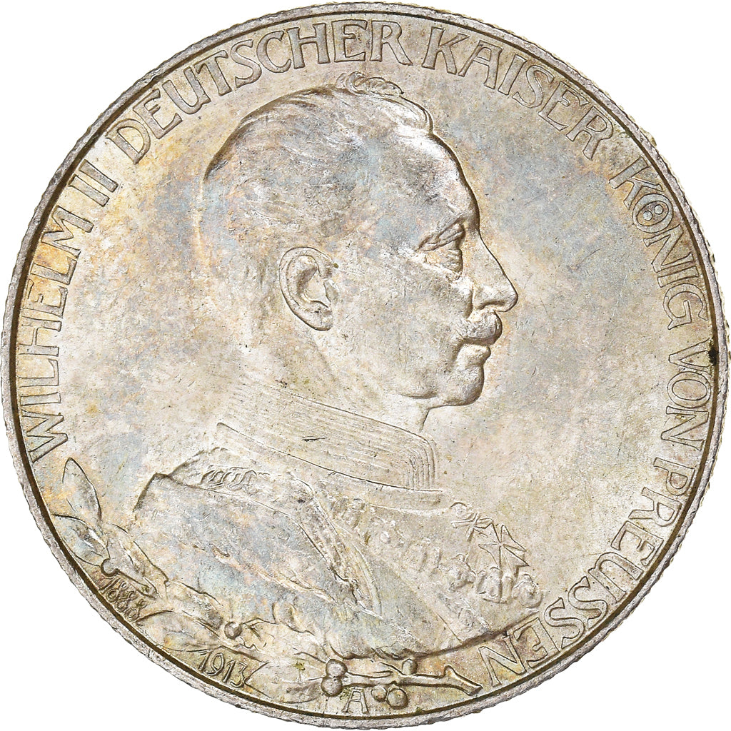 Coin, German States, PRUSSIA, Wilhelm II, 2 Mark, 1913, Berlin, MS(63), Silver