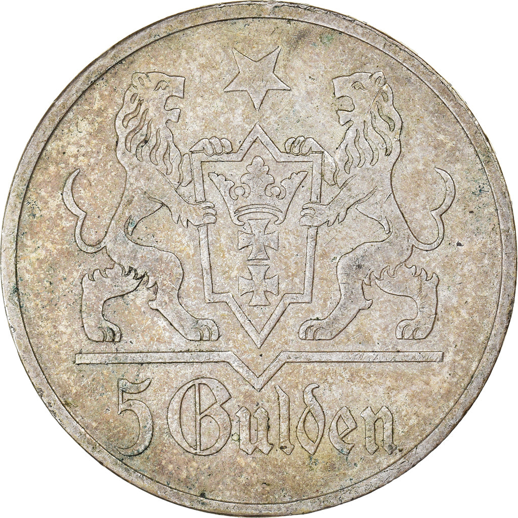 Münze, DANZIG, 5 Gulden, 1923, DANZIG, SS+, Silber, KM:147