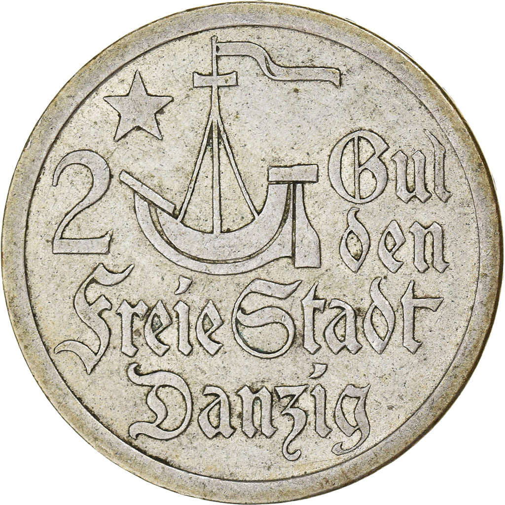 Moneda, DANZIG, 2 Gulden, 1923, DANZIG, MBC+, Plata, KM:146