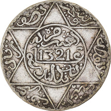 Moneda, Marruecos, 'Abd al-Aziz, 1/2 Rial, 5 Dirhams, 1903/AH1321, London, MBC