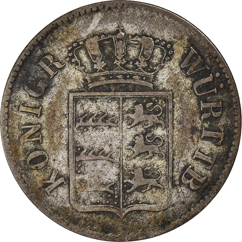 Moneta, Stati tedeschi, WURTTEMBERG, Wilhelm I, 6 Kreuzer, 1846, Stuttgart, MB+