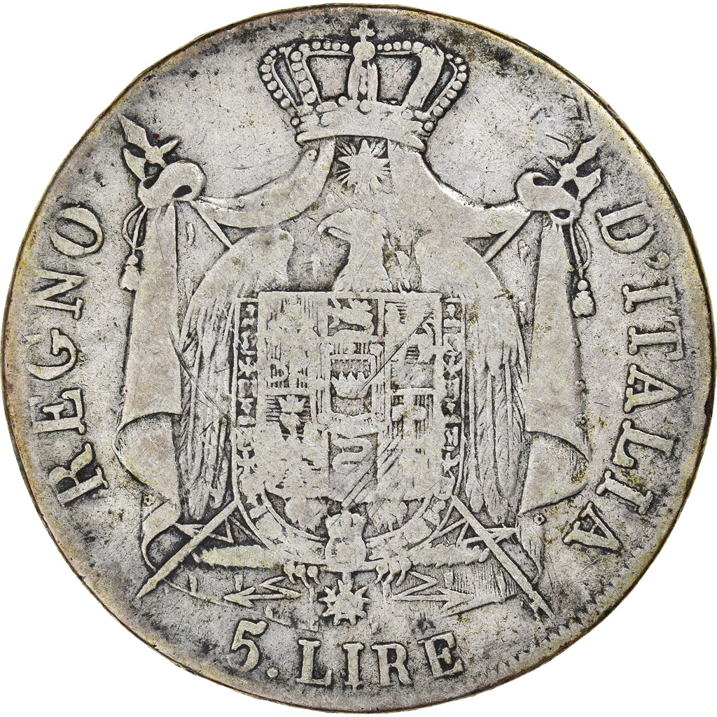Münze, Italien Staaten, KINGDOM OF NAPOLEON, Napoleon I, 5 Lire, 1808, Milan