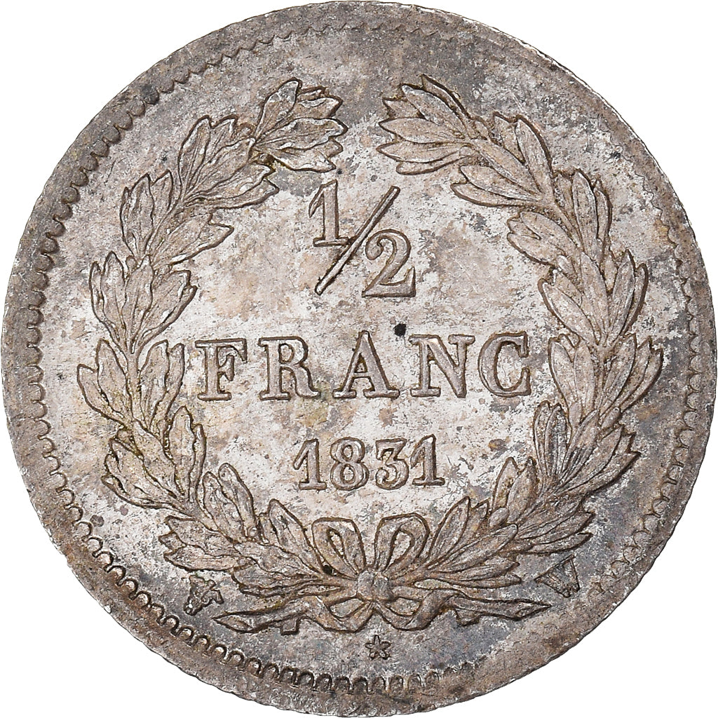 Monnaie, France, Louis-Philippe, 1/2 Franc, 1831, Lille, TTB+, Argent