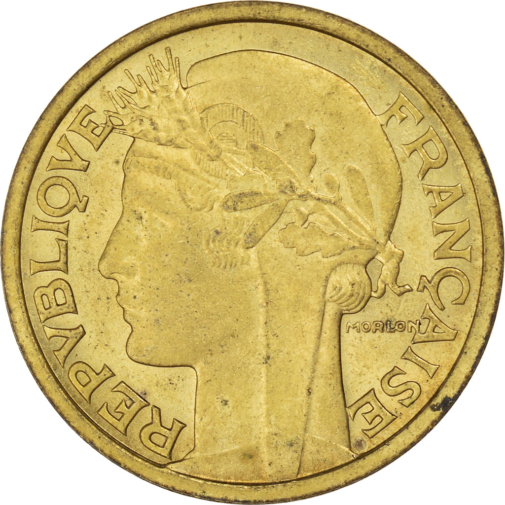 Münze, Frankreich, Morlon, 2 Francs, 1936, Paris, VZ, Aluminum-Bronze, KM:886