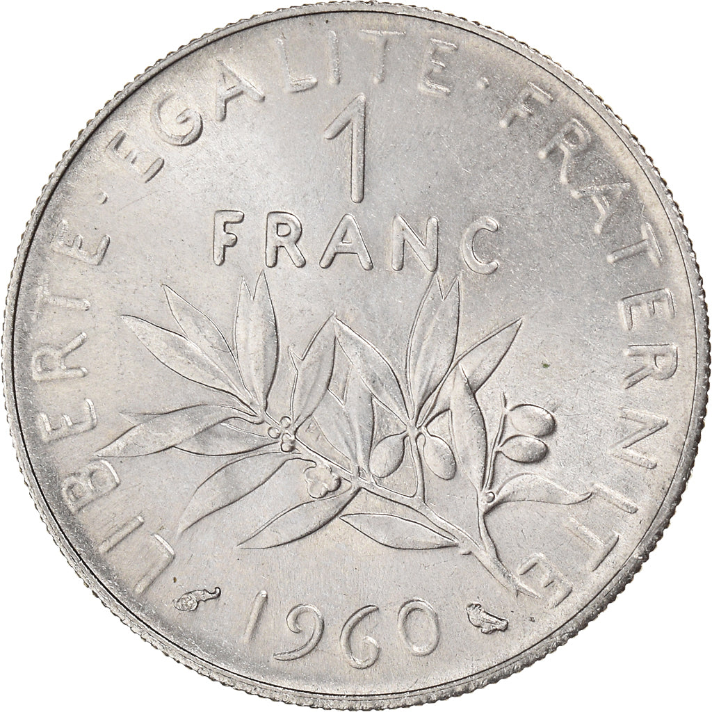 Moneta, Francja, Semeuse, Franc, 1960 grand 0, Paris, MS(60-62), Nikiel