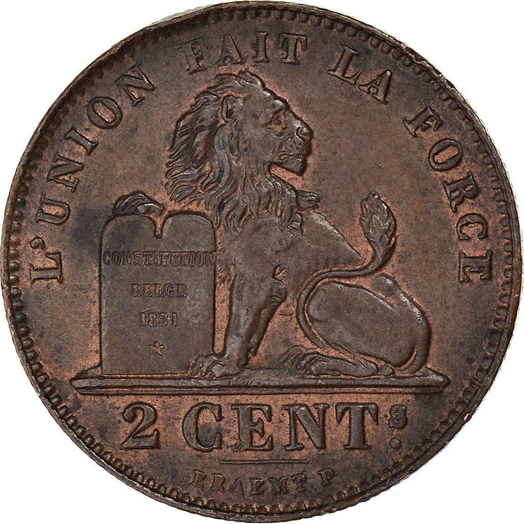 Moneta, Belgio, Leopold II, 2 Centimes, 1909, Brussels, SPL-, Rame, KM:35.1