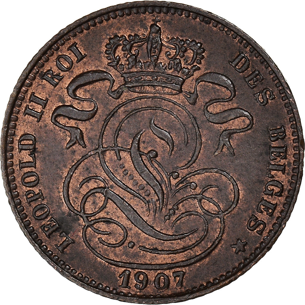 Munten, België, Leopold II, Centime, 1907, Brussels, PR, Koper, KM:33.1