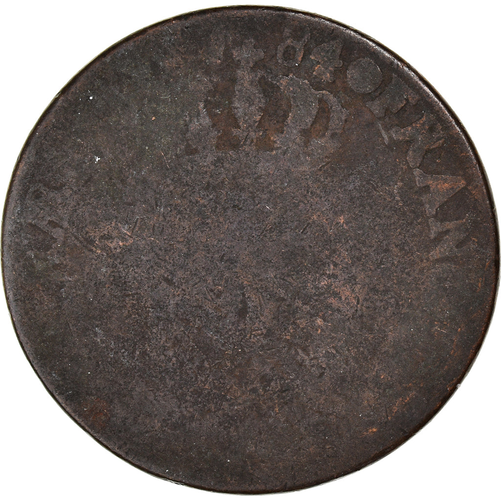 Moeda, França, Louis XVI, Sol, 1784, Bordeaux, F(12-15), Cobre, KM:578.8