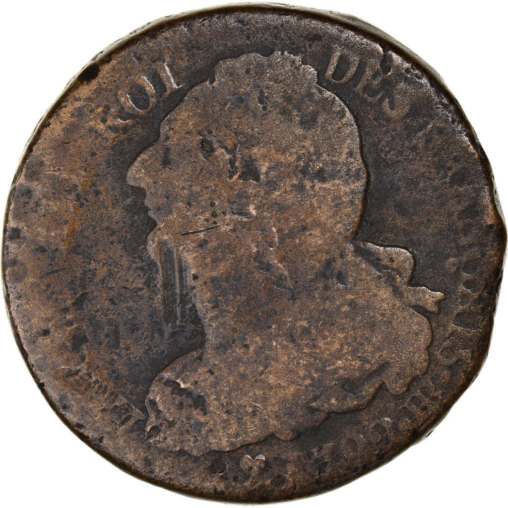 Coin, France, Louis XVI, 2 Sols, 1792 / AN 4, Strasbourg, VF(20-25), Bronze