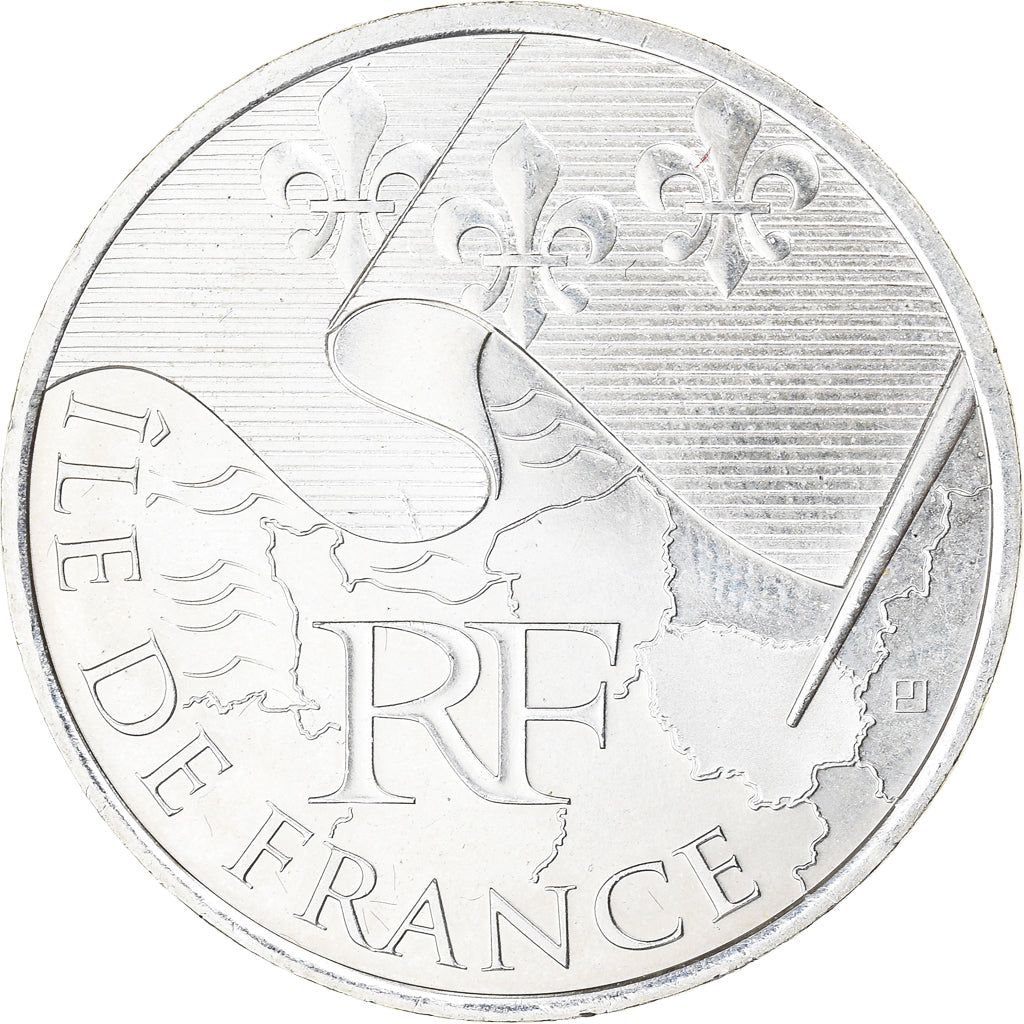 France, 10 Euro, Île-de-France, 2010, Paris, MS(60-62), Silver, KM:1657