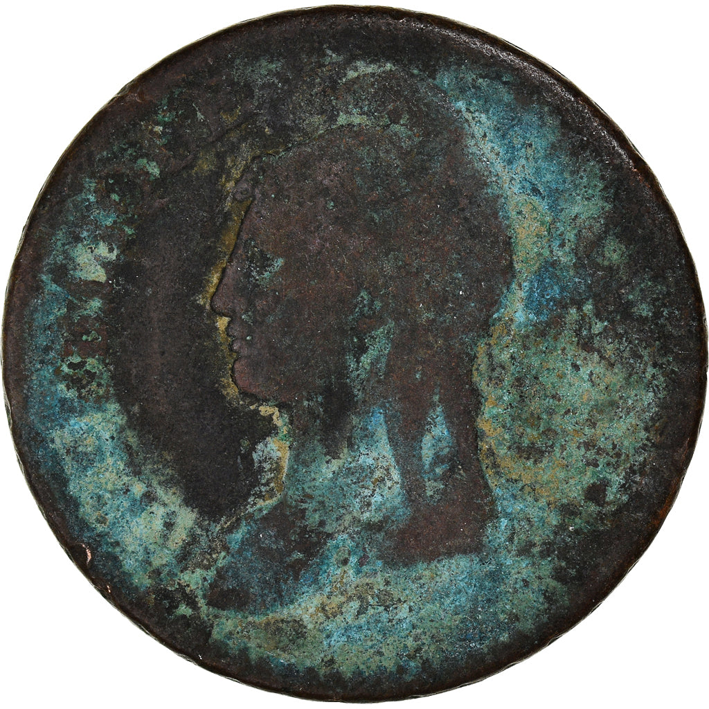 Moneta, Francia, Dupré, Decime, AN 8, Strasbourg, MB, Bronzo, KM:644.4