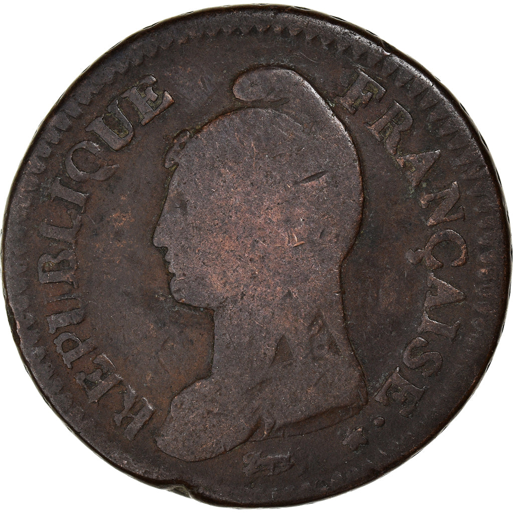 Moneda, Francia, Dupré, Decime, Strasbourg, BC+, Cobre, Gadoury:187