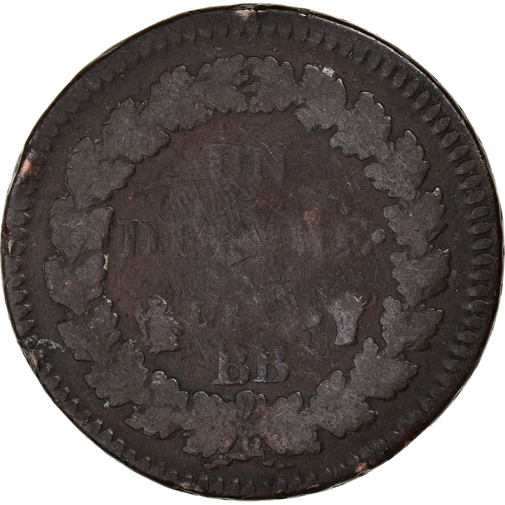 Moneda, Francia, Dupré, Decime, Strasbourg, BC+, Cobre, Gadoury:187
