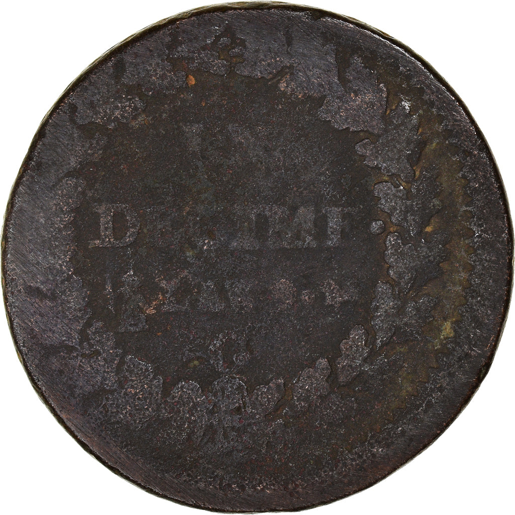 Moneta, Francia, Dupré, Decime, AN 9, Geneva, B, Bronzo, KM:644.6, Gadoury:187a