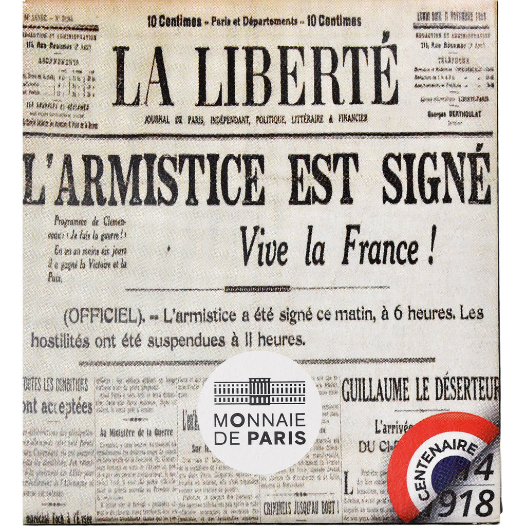France, 10 Euro, la Grande Guerre - paix, 2018, Monnaie de Paris, BE, FDC