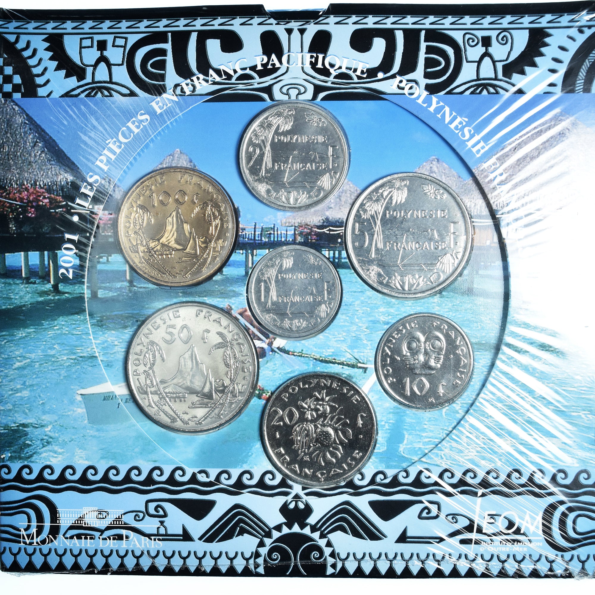 Moeda, Polinésia Francesa, Coffret 1 fr. à 100 frs., 2001, Monnaie de Paris
