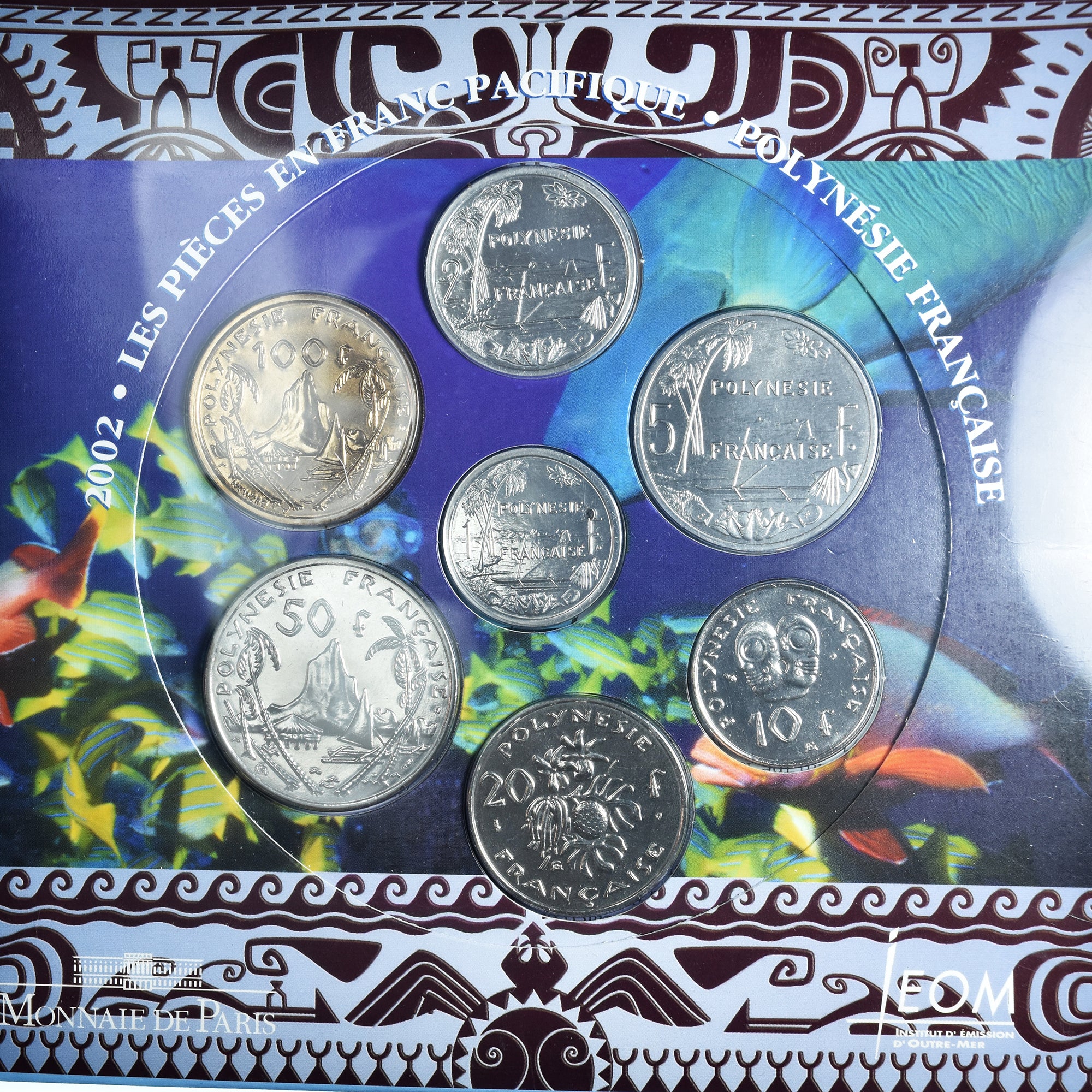 Monnaie, Polynésie française, Coffret 1 fr. à 100 frs., 2002, Monnaie de