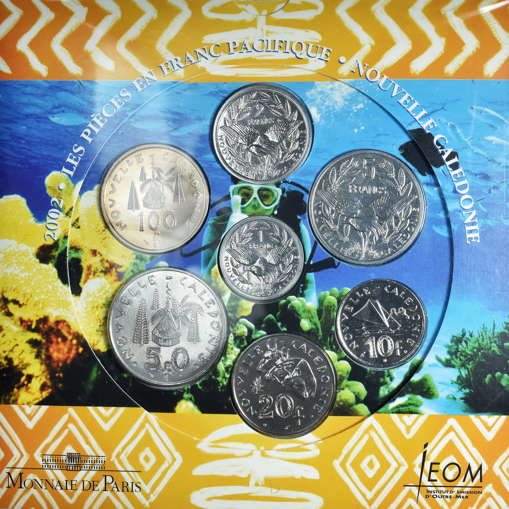 Monnaie, Nouvelle-Calédonie, Coffret 1 fr. à 100 frs., 2002, Monnaie de Paris