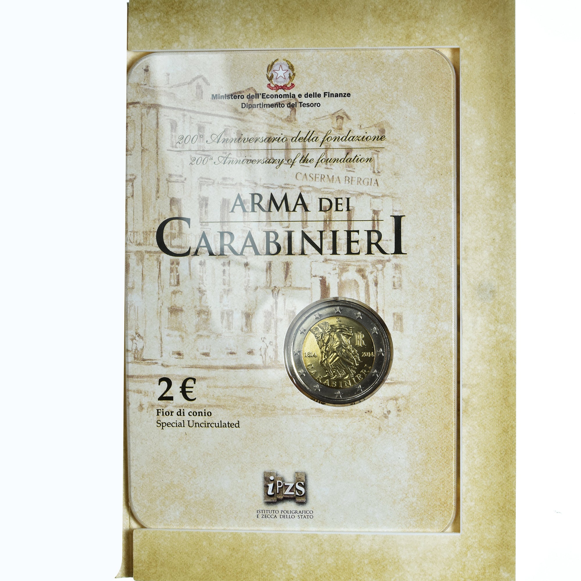 Italy, 2 Euro, Arma dei Carabinieri, 2014, Rome, Special Unc., MS(65-70)