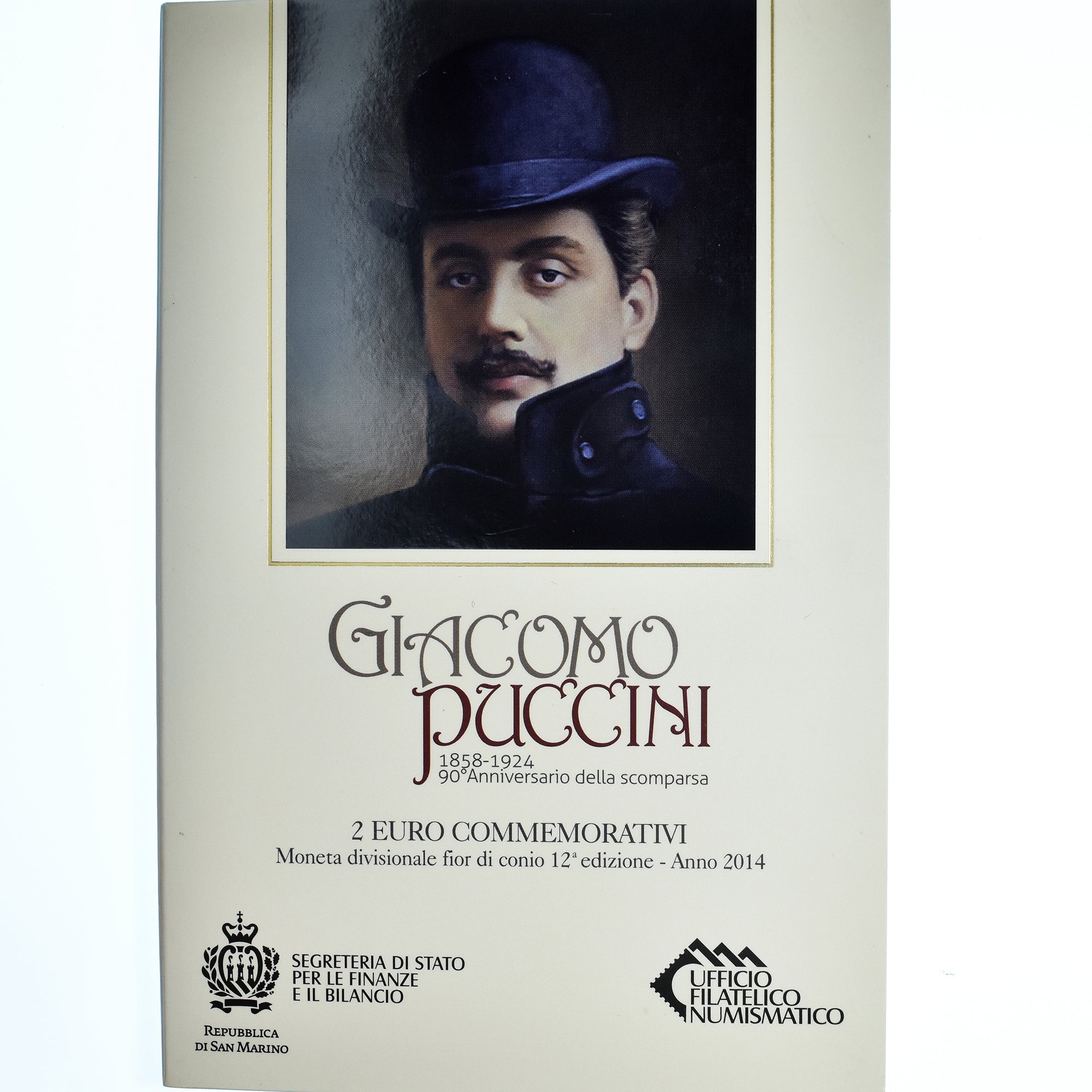 San Marino, 2 Euro, Giacomo Puccini, 2014, Rome, Special Unc., MS(65-70)
