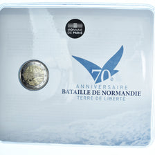 France, 2 Euro, D-day, 2014, Monnaie de Paris, BU, MS(65-70), Bi-Metallic