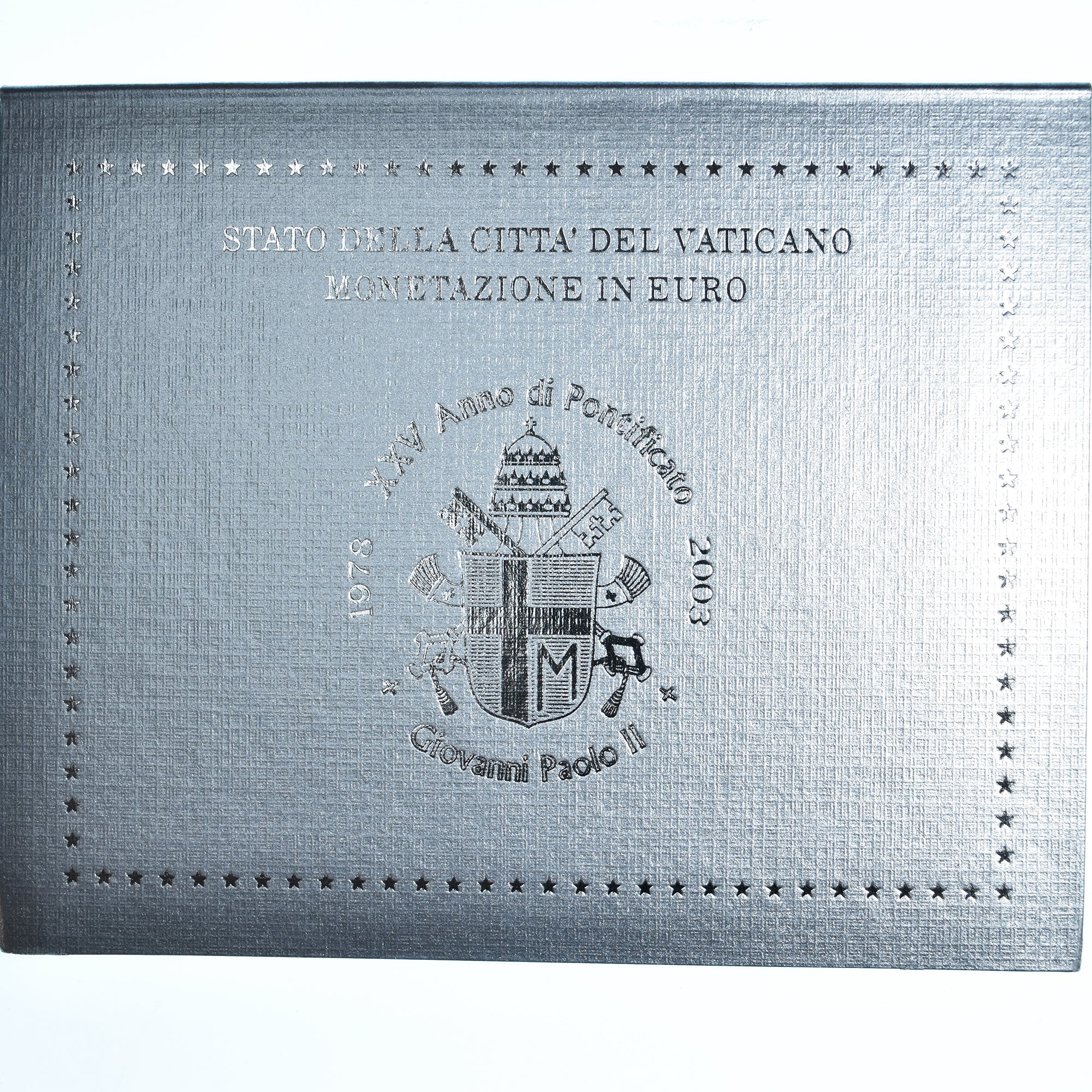 Watykan, Jean-Paul II, 1 Cent to 2 Euro, 2003 - Anno XXV, Rome, BU, MS(65-70)