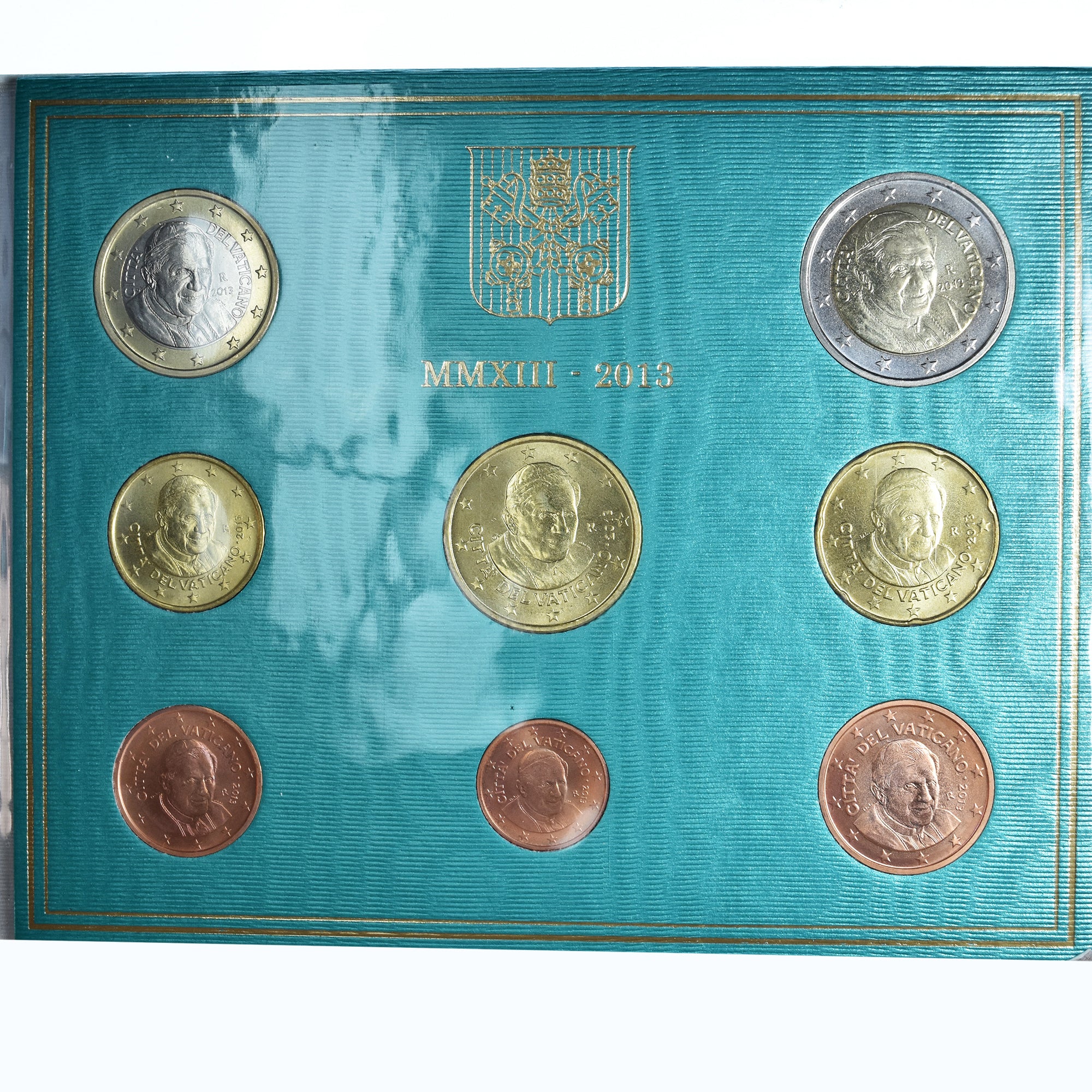 Vaticano, 1 Cent to 2 Euro, Benoît XVI, 2013 - Anno MMXIII, Rome, BU