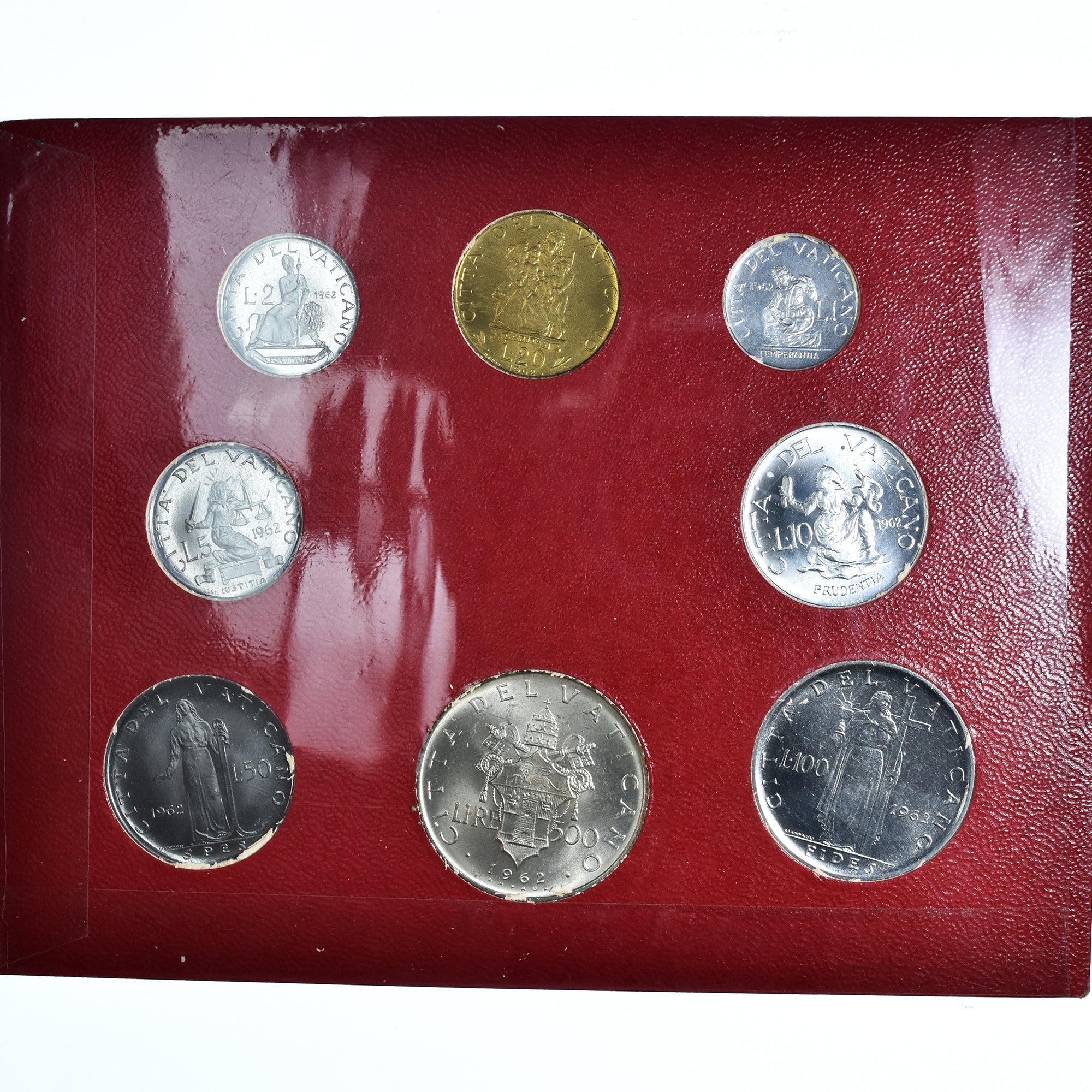 Monnaie, Vatican, John XXIII, 1 lire to 500 lire, 1962 - Anno IV, Roma, BU, FDC