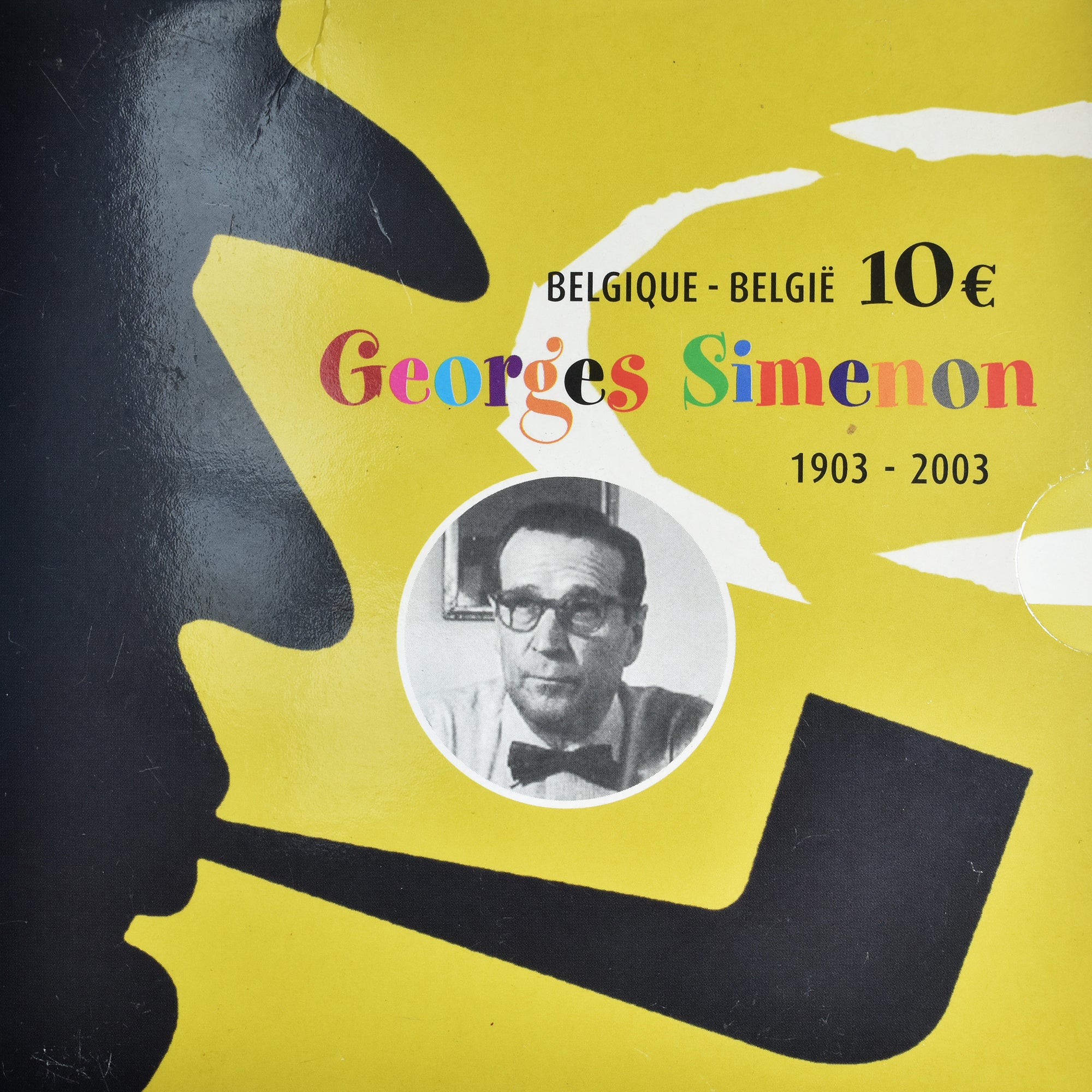 Bélgica, 10 Euro, Georges Simenon, 2003, Royal Belgium Mint, BE, FDC, Plata
