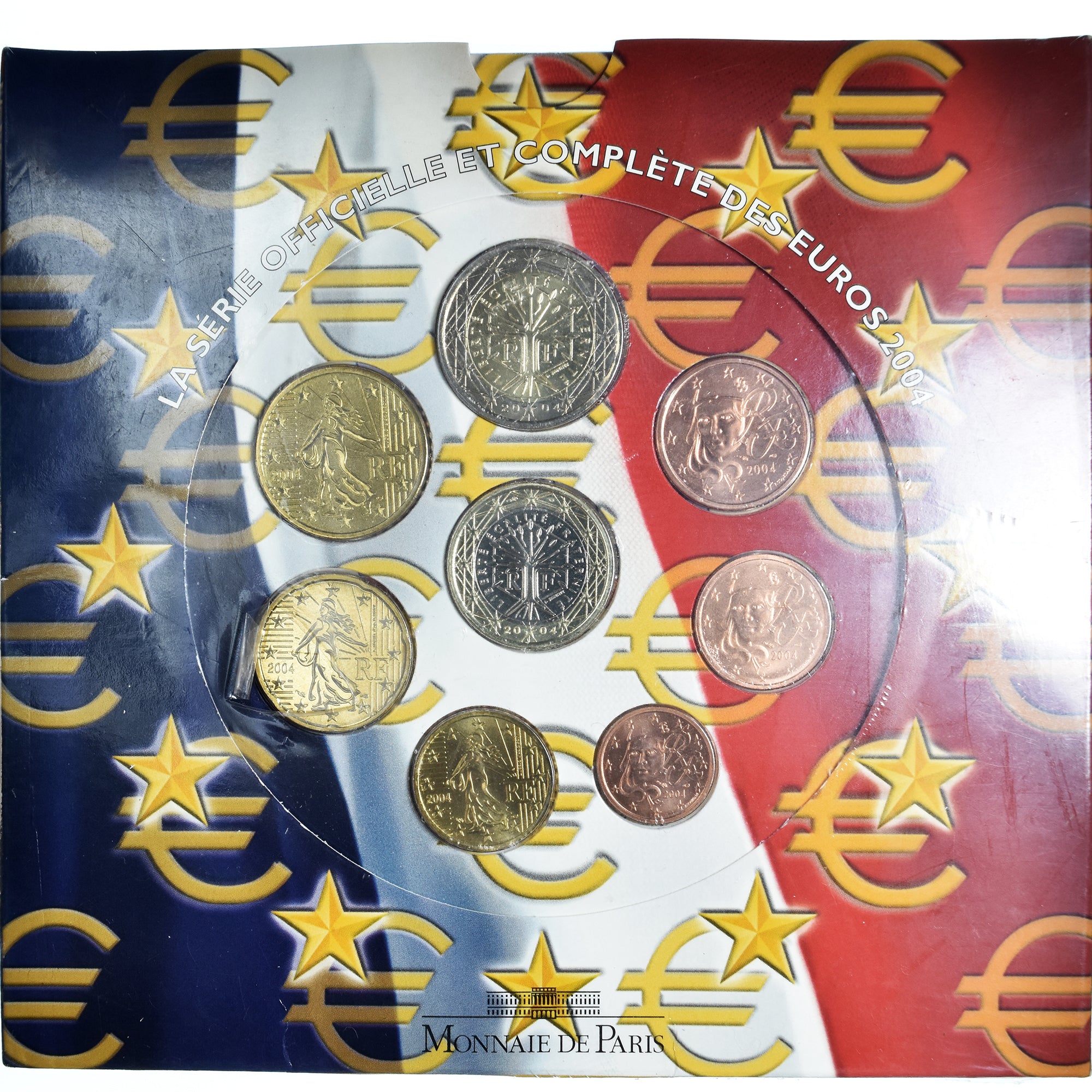 France, 1 Cent to 2 Euro, 2004, Monnaie de Paris, BU, FDC