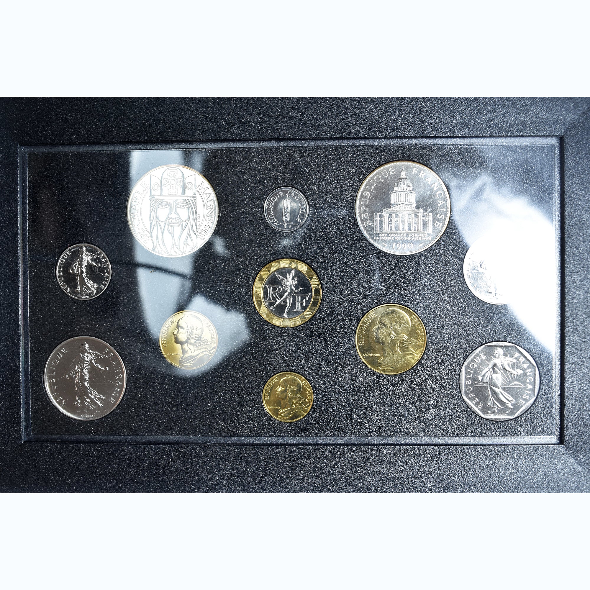 Monnaie, France, Coffret 1 c. à 100 frs., 1990, Monnaie de Paris, FDC