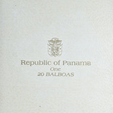 Coin, Panama, 20 Balboas, 1975, Franklin Mint, Proof, EF(40-45), Silver