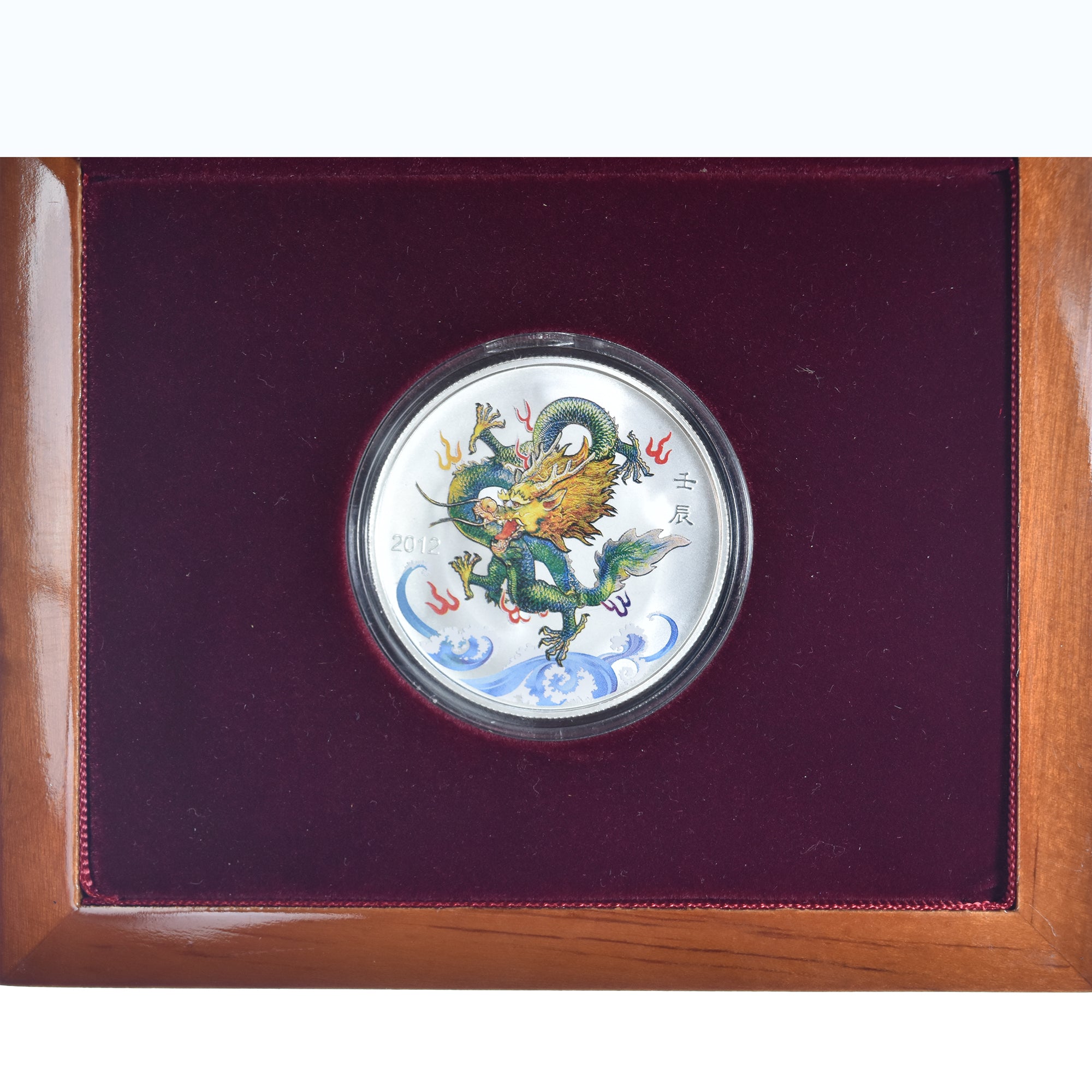 Moneda, China, Year of the Dragon, 1/2 Oz, 2012, Colourized, FDC, Plata