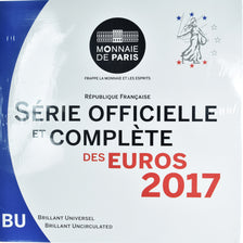 Francja, 1 Cent to 2 Euro, euro set, 2017, Monnaie de Paris, BU, MS(65-70), ND