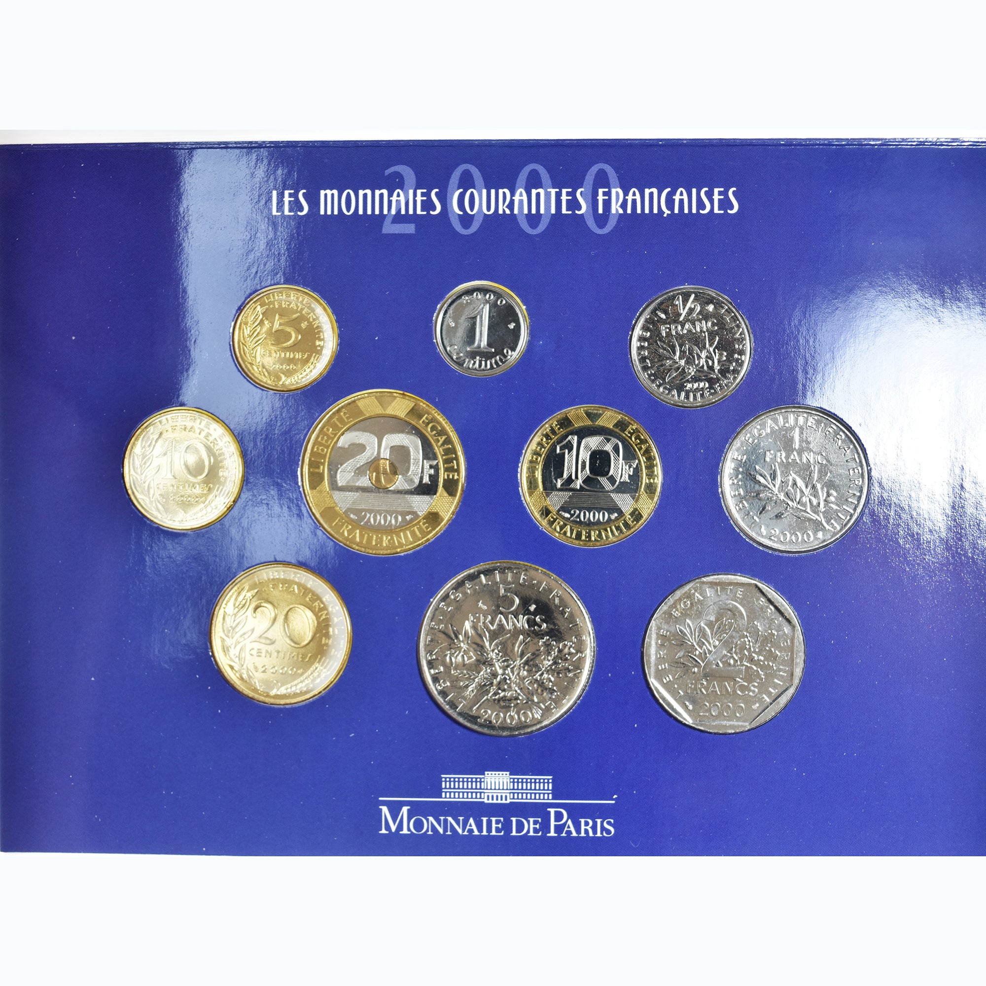 Moneda, Francia, Coffret 1 c. à 20 frs., 2000, Monnaie de Paris, BU, FDC, Sin